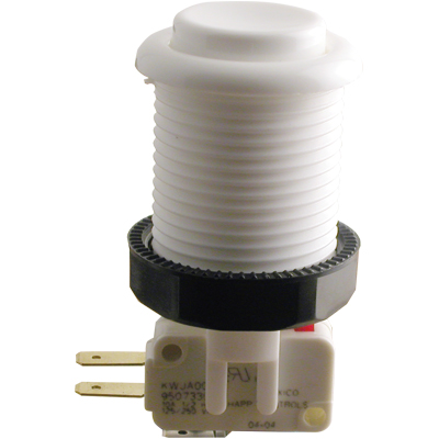 Mind-Blowing White Pushbutton w 187-Horizontal Microswitch