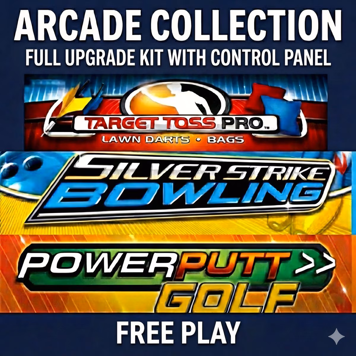 Arcade Collection Full Upgrade Kit With Control Panel Free Play